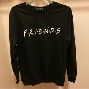 FRIENDS Sweatshirt Black Crewneck Size Large